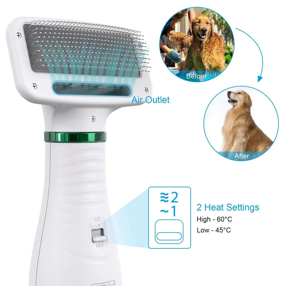 Cepillo secador 2 en 1 para perritos