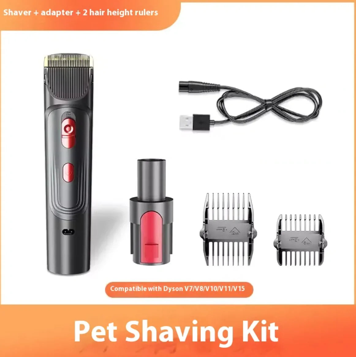 Kit Completo de Cepillo Afeitador para Mascotas Grooming