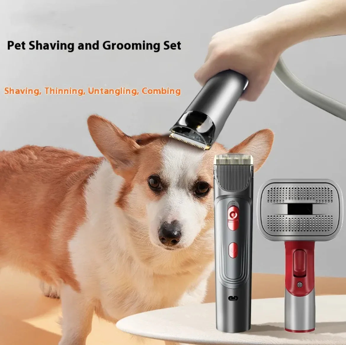 Kit Completo de Cepillo Afeitador para Mascotas Grooming